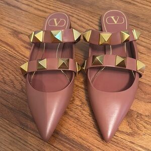 Valentino Women's brown studded mules